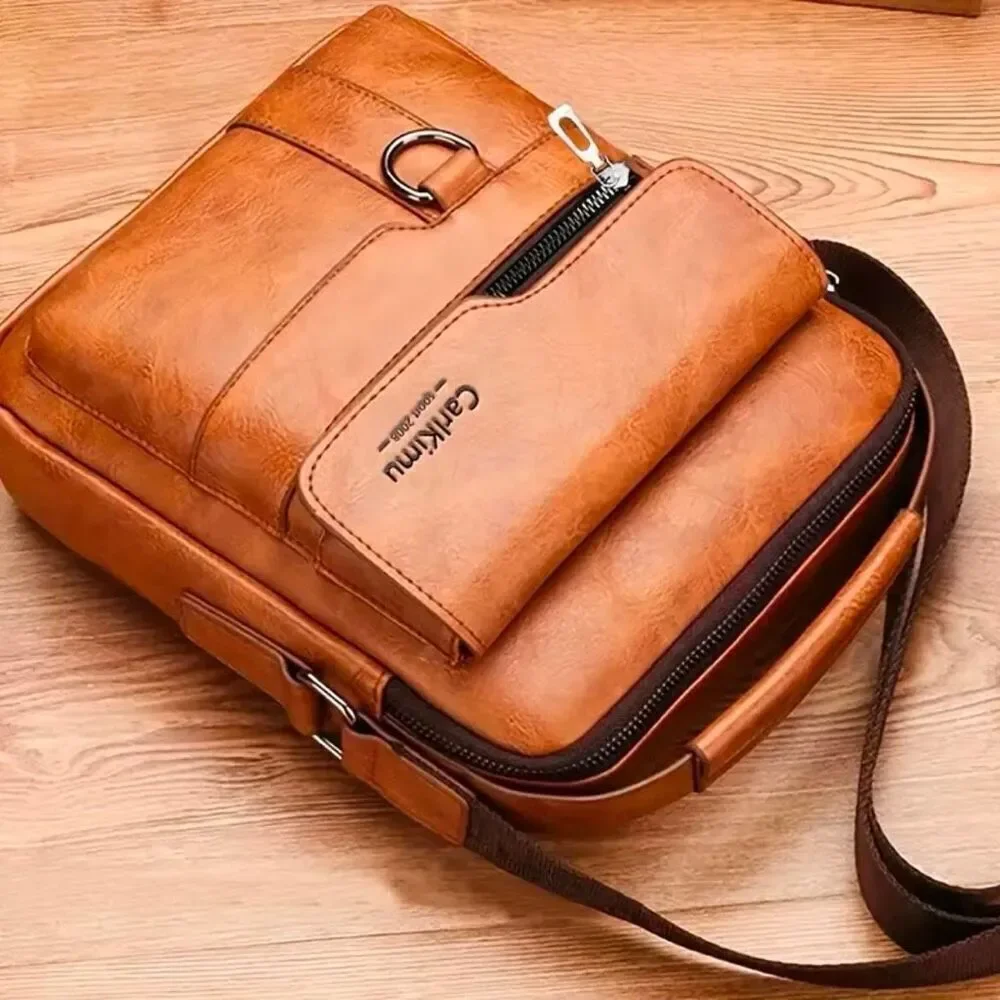 NWT 2 Pc Carlkimu Bag & Wallet Set Vintage Tan Camel Shoulder Multi-Pocket Bag